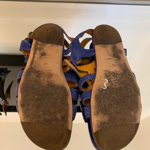Balenciaga cobalt blue leather studded sandals 37 - Picture 5 of 6